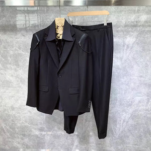 Men’s Black 2Pc European Suit + Pants