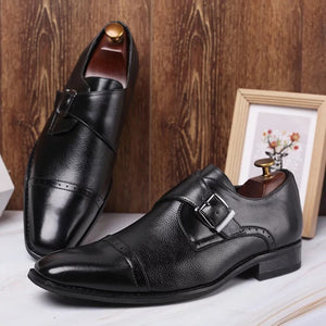 Men’s Black leather monk Loafers