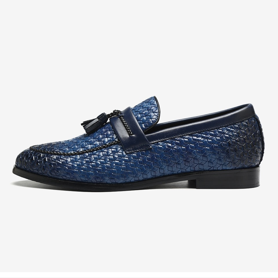 Men’s Blue Leather Loafers