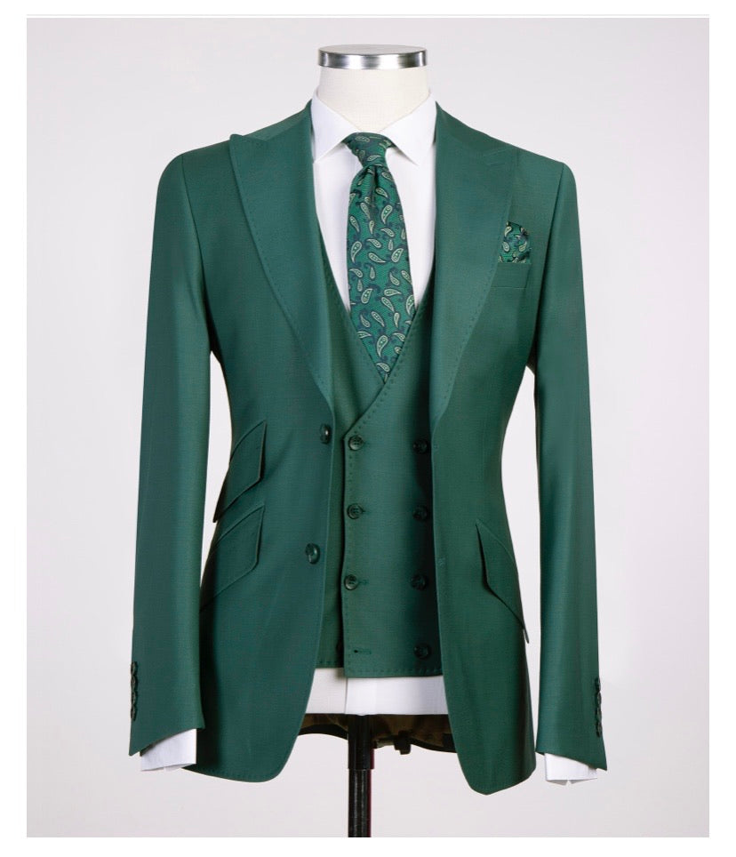 Men’s Green Business 3pc Suit