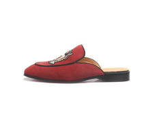 Men’s Red Embroidered Loafers
