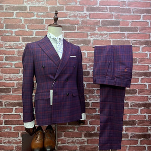 Men’s Purple Double Breasted Suit