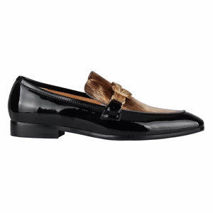 Men’s Golden Chain Leather Loafers