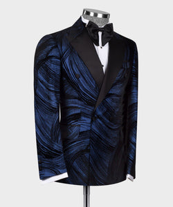 Men’s Navy Blue Custom Made Tuxedo