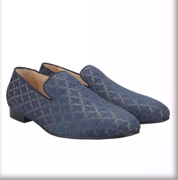 Men’s Cross Printed Silk loafers