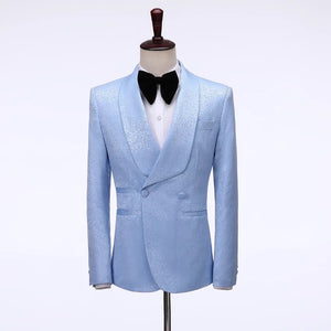 Men’s Sky Blue Double Breasted Suit