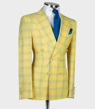 Men’s Golden Button Double Breasted Yellow Suit