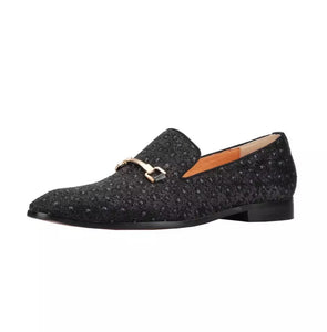 Men’s Buckle Dot Leather Loafers