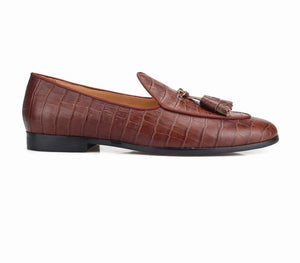 Men’s Brown Crocodile Loafers