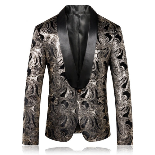 Mens Floral Printed Blazer