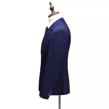 Men Double Breasted Striped 3 piece suit + pant