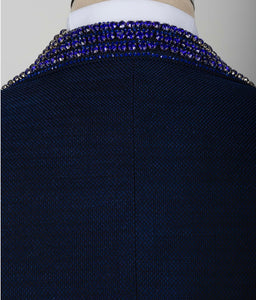 Men’s Blue Stone Embroidered Tuxedo