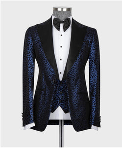 Men’s Leopard Print Tuxedo Blue-Black Tuxedo