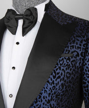 Men’s Leopard Print Tuxedo Blue-Black Tuxedo