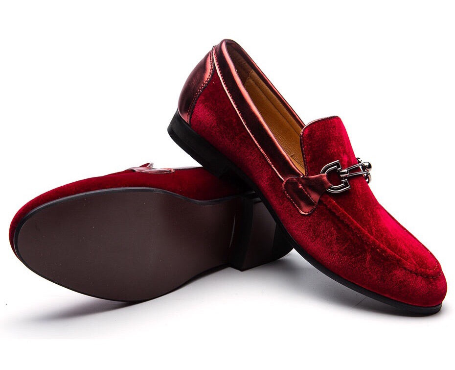 Men Red spikes Loafers Shoes – Nanaloafers