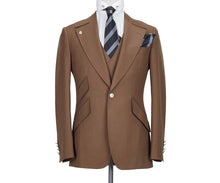 Men’s 3 Piece Slim Fit Brown Suit