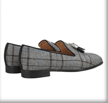 Men Grey Fabric Loafers