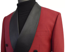 Men’s Red Black Double Button Tuxedo