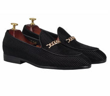 Men’s metal chain black Loafers