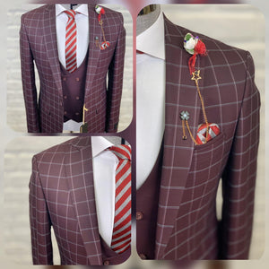 Men’s Business Burgundy Suit