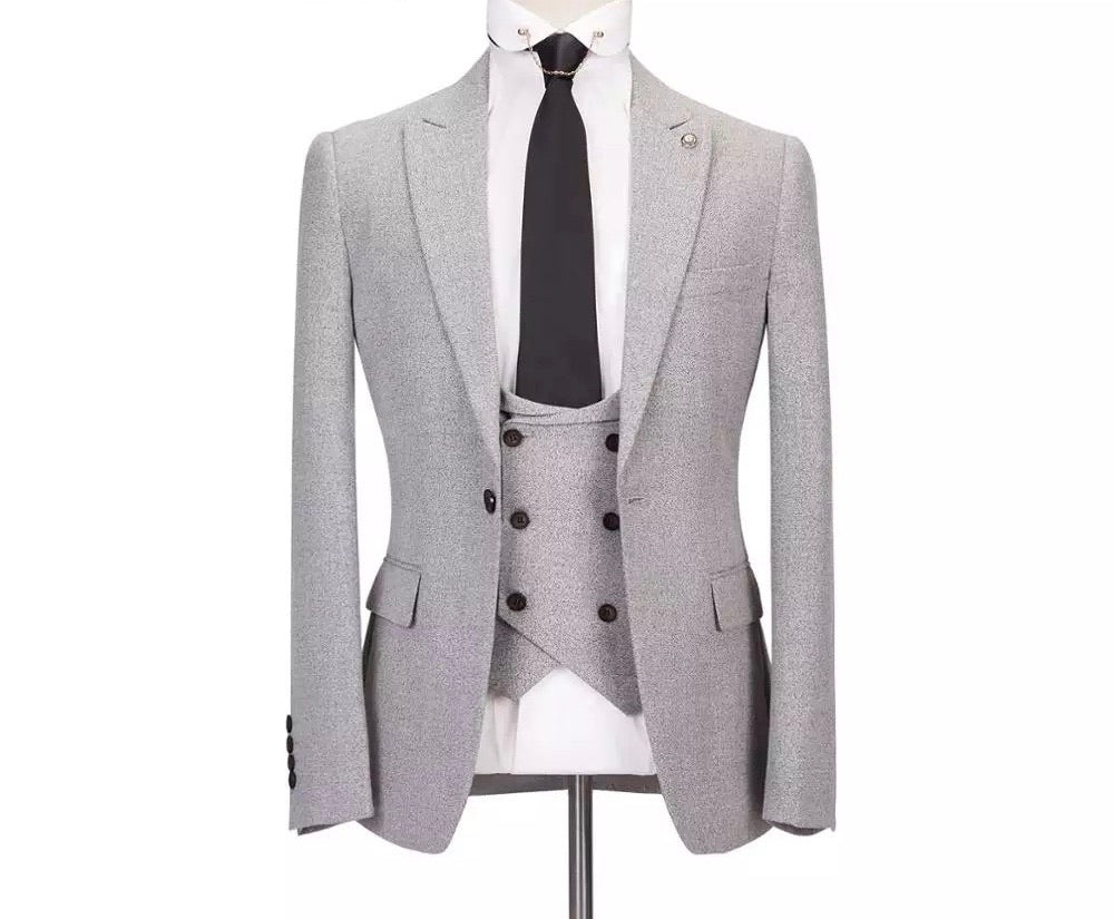 Men’s 3 Piece Slim Fit Gray Suit