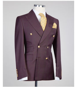 Men’s Burgundy DOUBLE BREASTED SUIT