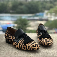 Men’s Leopard Tassel Loafers