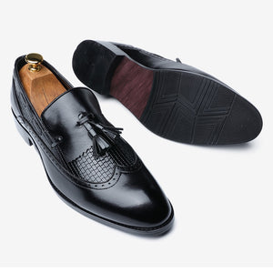 Men’s Classic Black Leather Loafers