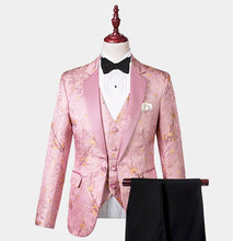 Men’s Pink Print Tuxedo 2 Piece