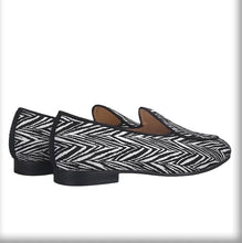 Men’s White black Pattern Loafers