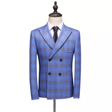 Men Double Breasted Striped 3 piece suit + pant