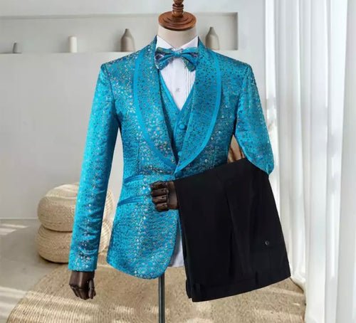 Men’s Blue Green Tuxedos Suit + Pants