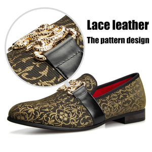 Men’s Buckle Gold loafers