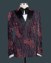 Men’s Red Flower 2 Piece Double Breasted Tuxedo