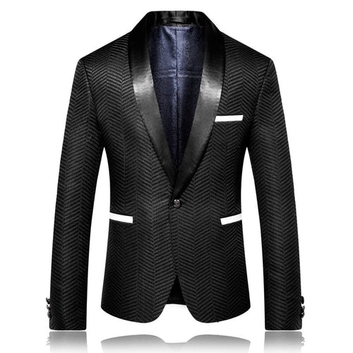 Men Black Blazer Geometric Blazer