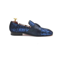 Men’s Leather Blue Loafers