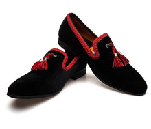 Men's Black/Red Loafers