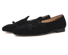 Men’s handmade black velvet Loafers