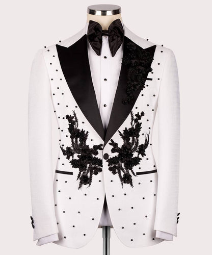 Men's Crystal Stone Black Tuxedo