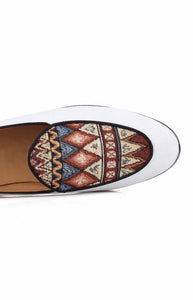 Men Canvas Print Loafers