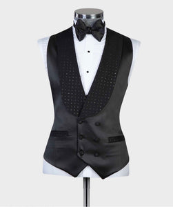 Men’s 3Pc Black Shinning Tuxedo