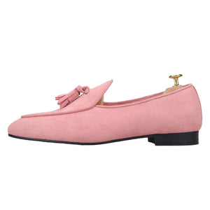 Men’s Pink Tassel Loafers