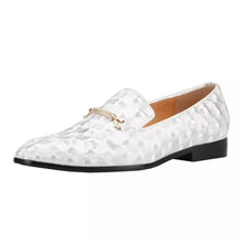 Men’s metal chain White Loafers