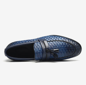 Men’s Blue Leather Loafers