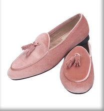 Men’s Tassel Pink Velvet Loafers