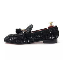 Men’s Italian Dress black velvet loafers