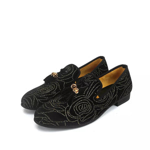 Men’s Black Tassel Leather Loafers