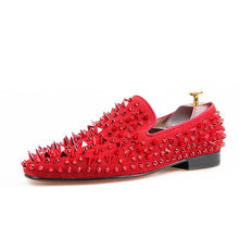 Men Red spikes Loafers Shoes