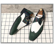 Men Leather Dark Green Loafers