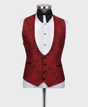 Men’s Red Stone Embroidered Tuxedo
